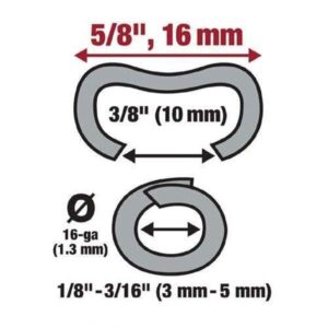 Malco HR1X 16 Gauge Galvanized Hog Shank Staples 5/8 in. x 3/8 in. (Box of 250) - Image 5